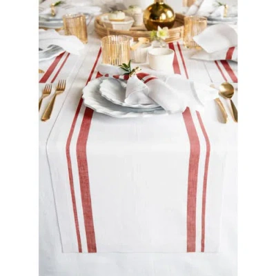Solino Home Linen Table Runner In White