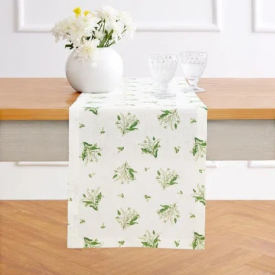 Solino Home Linen Table Runner In White