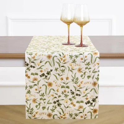 Solino Home Linen Table Runner In White