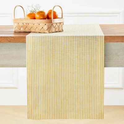 Solino Home Linen Table Runner In Yellow