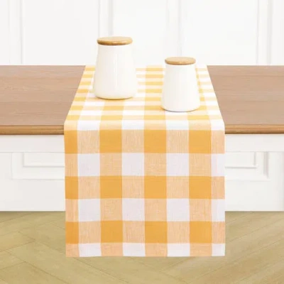 Solino Home Linen Table Runner In Yellow