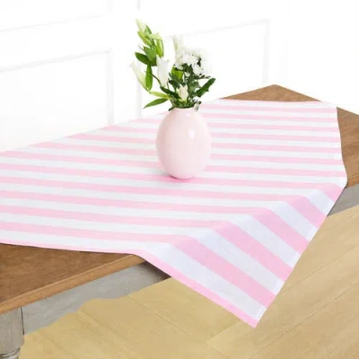 Solino Home Linen Table Throw 52 X 52 Inch For Dining Table, Holiday And Everyday Table Decor In Pink