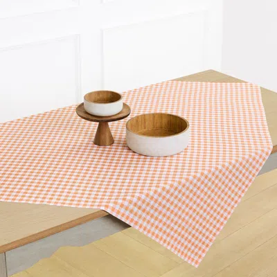Solino Home Linen Table Throw 52 X 52 Inch For Dining Table, Holiday And Everyday Table Decor In Pink