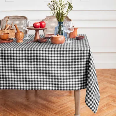Solino Home Linen Table Throw In Black