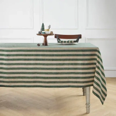 Solino Home Linen Table Throw In Green
