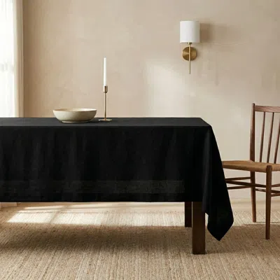 Solino Home Linen Tablecloth For Dining Table, Holiday And Everyday Table Decor In Black