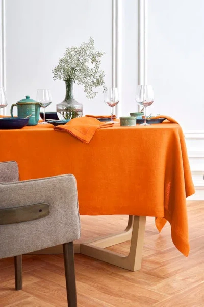 Solino Home Linen Tablecloth In Orange