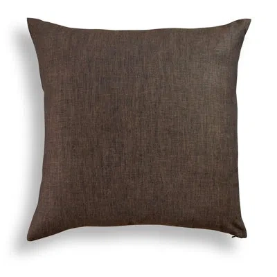 Solino Home Montauk - 100% Pure Linen Pillow Cover In Chambray Brown