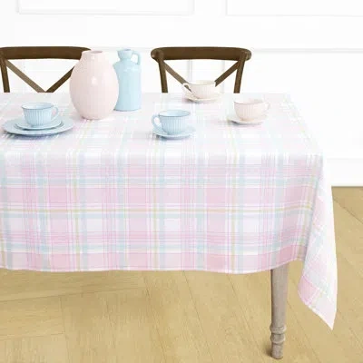 Solino Home Palm Beach Plaid - 100% Pure Linen  Table Throw