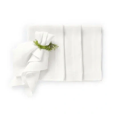 Solino Home Sonoma - 100% Pure Linen Dinner Napkins (prewashed) In White