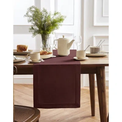 Solino Home Sonoma - 100% Pure Linen Table Runner (pre-washed) In Cordovan
