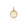 Solio Jewellery Women's Gold / White Tree Of Life Pavé Pendant With White Topaz Gold In Multi