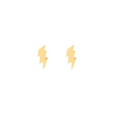 Solio Jewellery Women's Gold / Yellow Lightning Stud 18k Solid Gold
