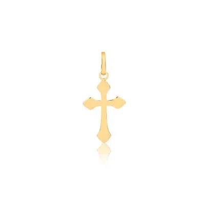 Solio Jewellery Women's Gold / Yellow Mini Cross Pendant 18k Solid Gold