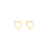 Solio Jewellery Women's Gold / Yellow Small Heart 8x8 Hollow 18k Solid Gold Stud In Gold