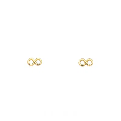 Solio Jewellery Women's Gold / Yellow Mini Infinity Stud 18k Solid Gold