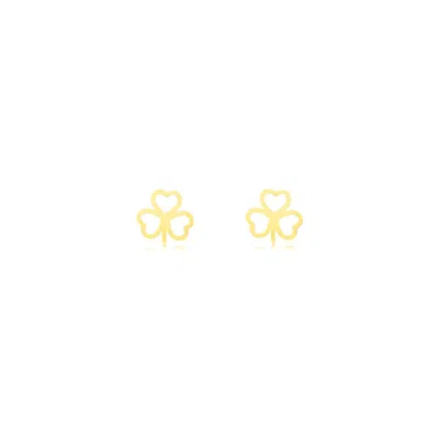 Solio Jewellery Women's Gold / Yellow Shamrock Stud 18k Solid Gold