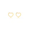 Solio Jewellery Women's Gold / Yellow Small Heart 8x8 Hollow 18k Solid Gold Stud In Gold