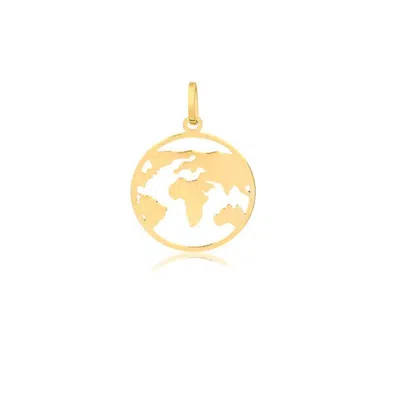 Solio Jewellery Women's Gold / Yellow World Map Pendant Gold