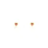 Solio Jewellery Women's Red / Yellow / Gold Tiny Heart Rubi Stud Gold In Gold