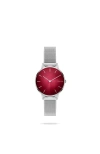 Solios Watches The Solar Mini | Red Dial In Silver Mesh Metal