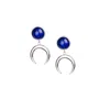 Solistial Women's Silver / Blue Anuk Lapis Lazuli Moon Blue Earrings Silver