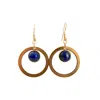 Solistial Women's Gold / Blue Lunaria Lapis Lazuli Dangle & Drop Hoop Earrings Gold