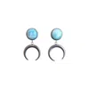 Solistial Women's Silver / Blue Anuk Blue Larimar Crescent Moon Charm Earrings Silver