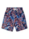 Soliswim Coral-print Swim Shorts In Blue