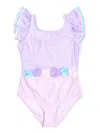 Soliswim Floral-appliqué Swimsuit In Pink