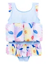 Soliswim Floral-print Float Suit In Blue
