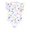 Soliswim Floral-print Swuimsuit In White