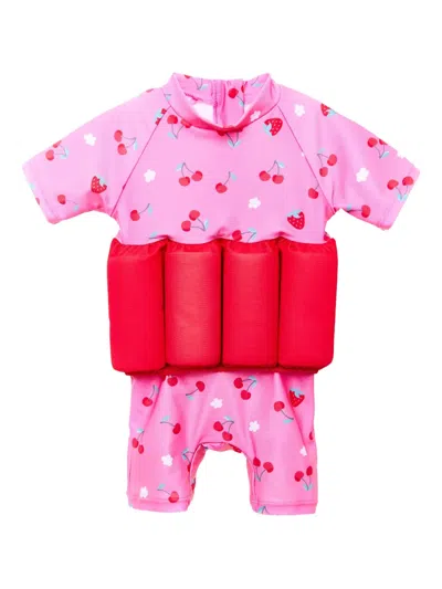 Soliswim Babies' Fruit-print Float Suit In Pink