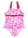 Soliswim Fruit-print Swimsuit In Pink