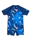 Soliswim Jellyfish & Turtle-print Sunsuit In Blue