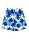Soliswim Palm Tree-print Swim Shorts In Blue