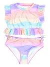 Soliswim Ruffled Tankini In Purple