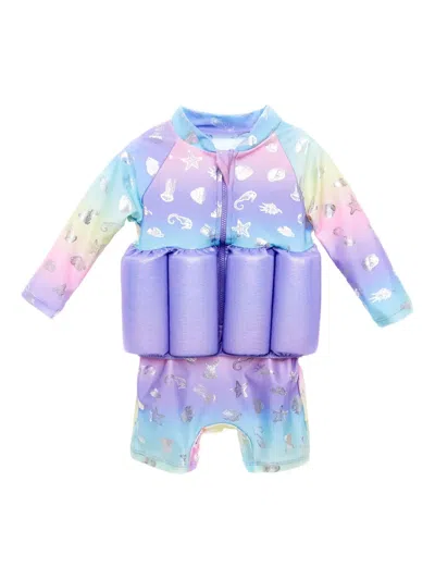 Soliswim Babies' Sea Themed-print Float Suit In Purple