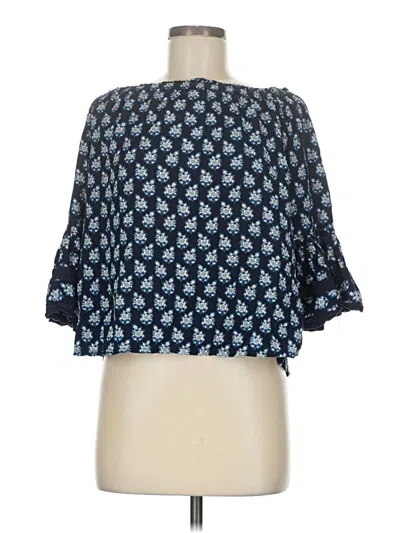 Pre-owned Solitaire 3/4 Sleeve Blouse In Blue