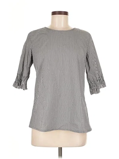 Pre-owned Solitaire 3/4 Sleeve Blouse In Gray