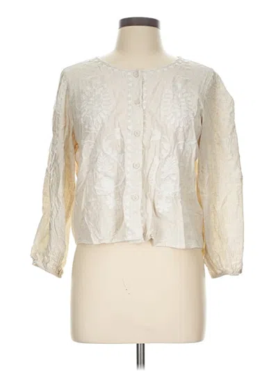 Pre-owned Solitaire 3/4 Sleeve Blouse In Ivory