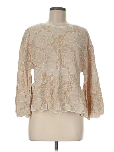 Pre-owned Solitaire 3/4 Sleeve Blouse In Ivory