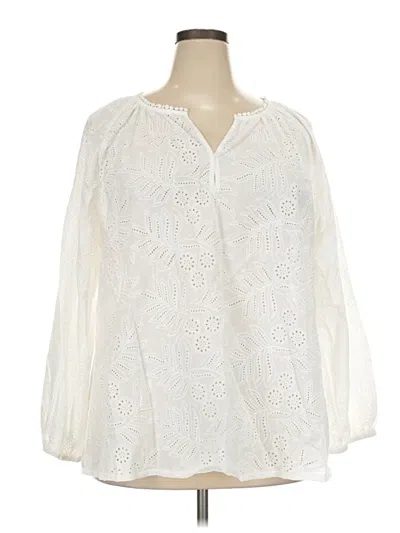 Pre-owned Solitaire 3/4 Sleeve Blouse In Ivory