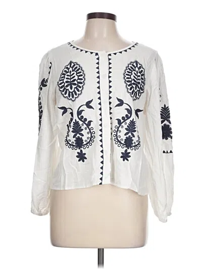 Pre-owned Solitaire 3/4 Sleeve Blouse In Ivory
