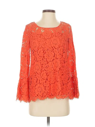 Pre-owned Solitaire 3/4 Sleeve Blouse In Orange