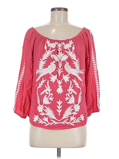 Pre-owned Solitaire 3/4 Sleeve Blouse In Pink