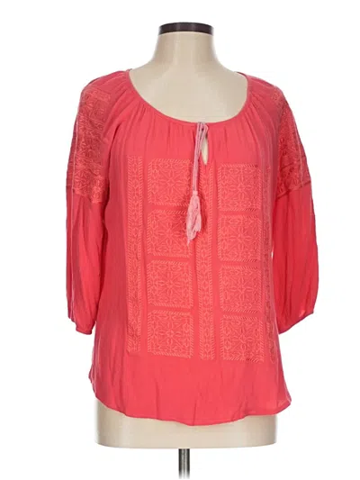 Pre-owned Solitaire 3/4 Sleeve Blouse In Pink