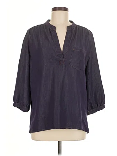 Pre-owned Solitaire 3/4 Sleeve Blouse In Purple