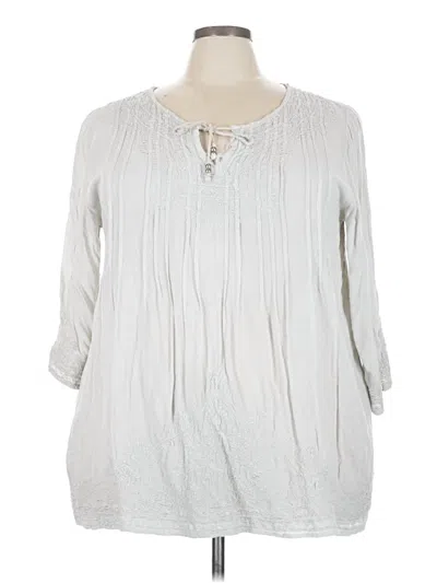 Pre-owned Solitaire 3/4 Sleeve Blouse In Silver