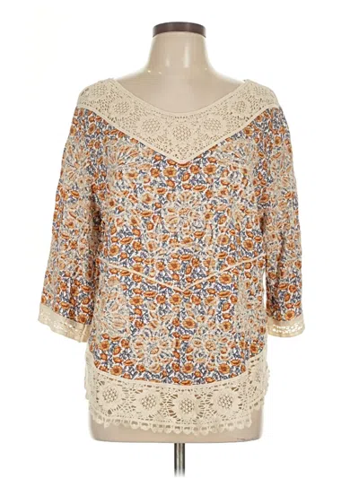 Pre-owned Solitaire 3/4 Sleeve Blouse In White